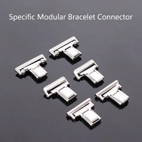 Stainless Steel Italian Charm Watch Strap Connector Adapter Link 10mm 12mm 14mm Modular Bracelet DIY Tool Accessory For Men Women