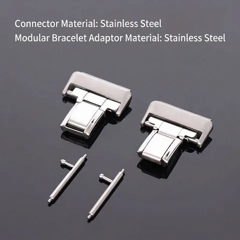 Stainless Steel Italian Charm Watch Strap Connector Adapter Link 10mm 12mm 14mm Modular Bracelet DIY Tool Accessory For Men Women