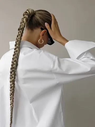 Women Casual Oversize White Shirt Boyfriend Style Long Sleeve Button Down Blouse Top With Pocket