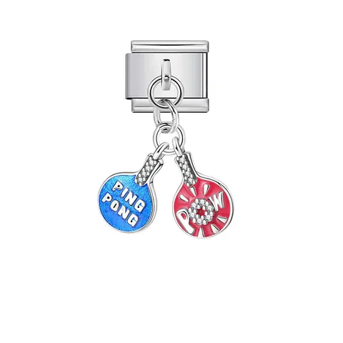 Alloy Rhinestone Sports Tool Italian Modular Charm DIY Bracelet Watch Accessory Detachable Combined Sports Pendant Jewelry Parts