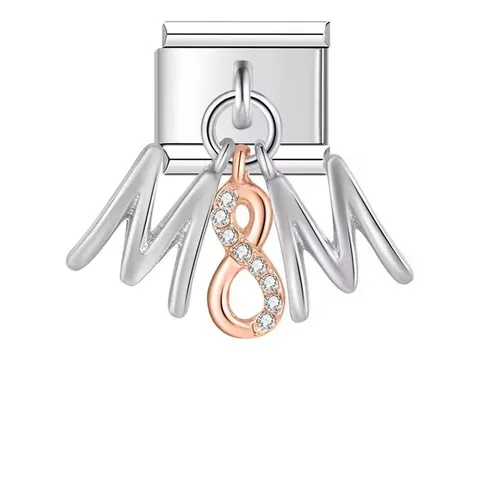 Colgante Charm Modular Italiano de Aleación con Diamantes de Imitación Esmalte DIY Accesorios de Pulsera Modular para Mujer Hombre Creación de Joyería