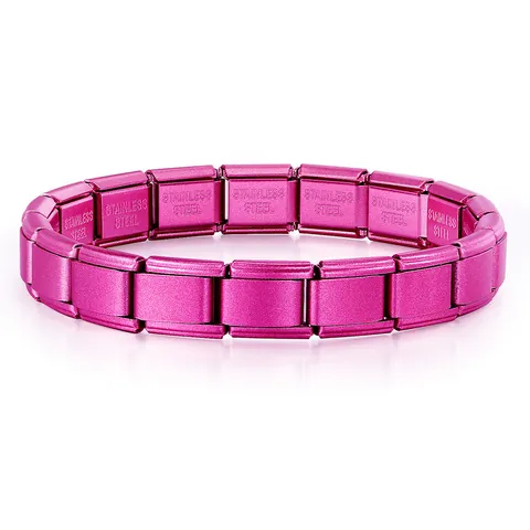 Bracciale Charm Italiano in Acciaio Inossidabile Laccato Opaco Cinturino Elastico Modulare DIY per Uomo Donna Gioielli di Moda