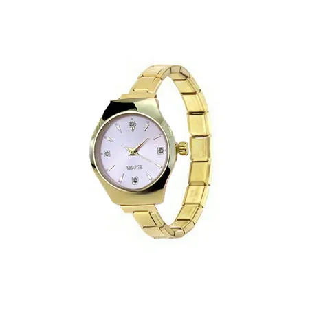 Italian Style Modular DIY Stainless Steel Quartz Watch Gold Plated Rhinestone Dial Fashion Ins Wristwatch for Women