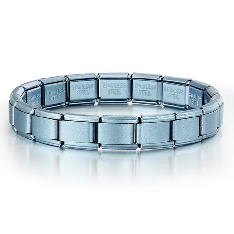 Bracciale Modulare Opaco in Acciaio al Titanio Inossidabile Ciondolo Italiano Stile Cinturino Orologio Elastico Gioielli per Uomo Donna Unisex