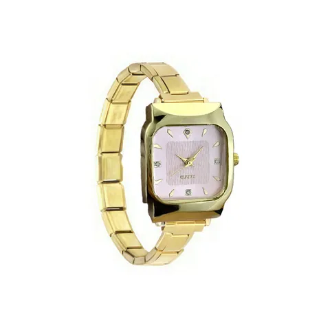 Mode Vierkant Modulair Quartz Horloge Goud Roestvrijstalen Band Strass Wijzerplaat Minimalistisch Geometrisch Polshorloge Unisex