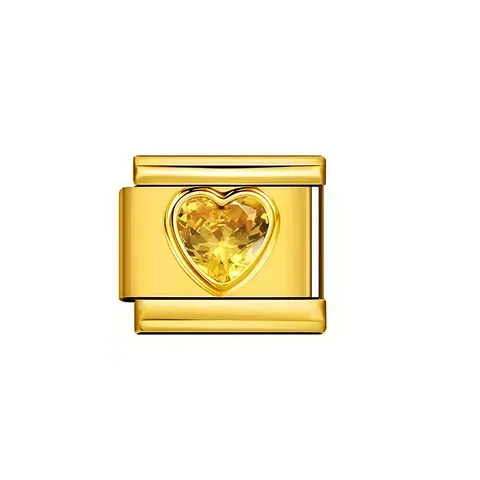 Italiaanse Stijl Roestvrij Staal Modulaire Armbandschakel Hart Geboortesteen Gestanste Stretch Charm Voor DIY Sieraden Maken Unisex