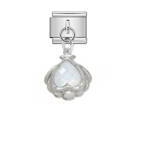 Dije Italiano de Acero Inoxidable Animales Marinos Concha Caballito de Mar Cola de Sirena Diamante de Imitación Perla Artificial para Pulsera DIY Accesorio Joyería