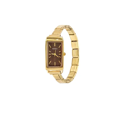 Vintage Rectangular Italian Modular Watch For Women Men Minimalist Stainless Steel Strap Quartz Wristwatch Fashion Jewelry Accessory