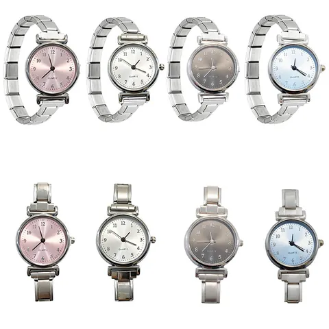 Fashion Minimalist Quartz Watch For Women Men Alloy Metal Modular Chain Strap Fresh Mori Style Sunburst Dial Wristwatch Gift