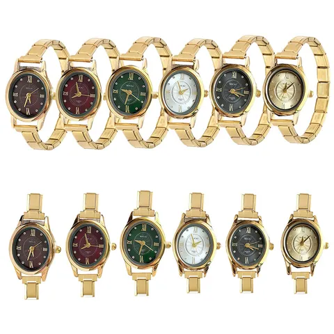 Elegant Oval Quartz Watch For Women Retro Modular Stainless Steel Bracelet Watch DIY Charm Watch Gold Fashion Wristwatch