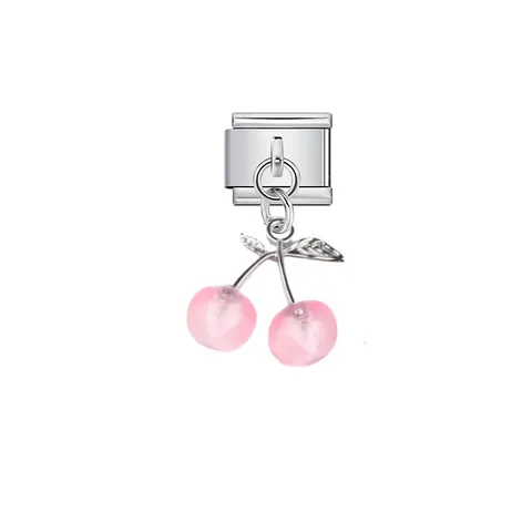 Ανοξείδωτο Ατσάλι Ιταλικό Charm Modular Link Κεράσι Φράουλα Πιπεριά Μενταγιόν DIY Κοσμήματα Σμάλτο Στρας Αξεσουάρ