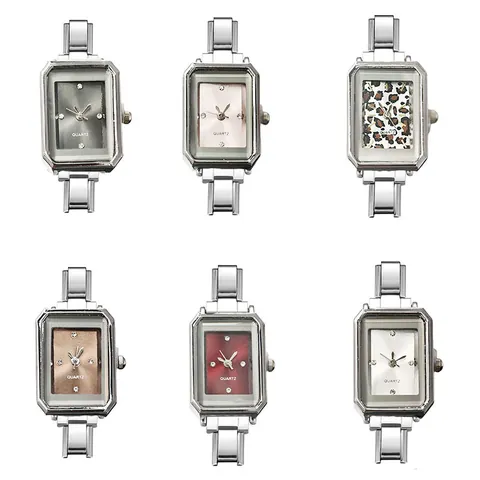Reloj de Cuarzo Rectangular Minimalista para Mujer Caja de Aleación Correa de Acero Inoxidable Reloj de Pulsera de Moda