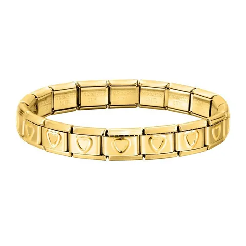 Italian Charm Bracelet Modular DIY Stainless Steel Gold Plated Heart Star Cross Butterfly Motif Link Bracelet For Men Women
