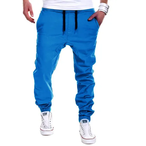 Men Casual Fashion Harem Joggers Sweatpants Elastic Drawstring Waist Drop Crotch Loose Trousers For Daily Sports