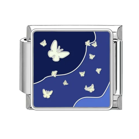 Edelstahl Italienische Modulare Charms Glieder DIY Emaille Himmel Meer Landschaft Personalisierte Armband Zubehör