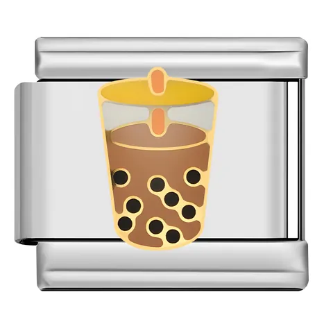 Maglia per Bracciale Italian Modular Charm DIY Acciaio Inossidabile Gioielli Personalizzati Tema Snack Bubble Tea Pizza Patatine