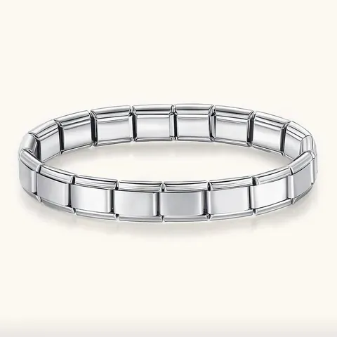 Edelstahl Italienisches Charm-Armband Für Damen Herren Modulares Gliederarmband Elastische Uhrenarmbandkette Minimalistischer Schmuck