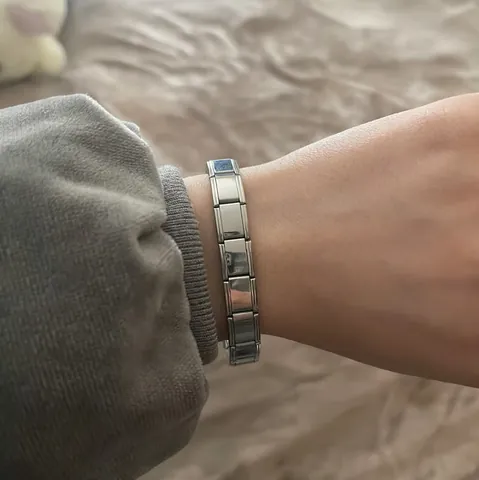 Edelstahl Italienisches Charm-Armband Für Damen Herren Modulares Gliederarmband Elastische Uhrenarmbandkette Minimalistischer Schmuck