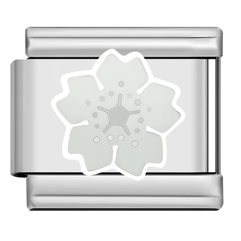 Italienische Charm-Links aus Edelstahl mit Blumen- Gänseblümchen- und Kirschblütenmuster Modulares DIY-Armband-Zubehör Damen Geschenk