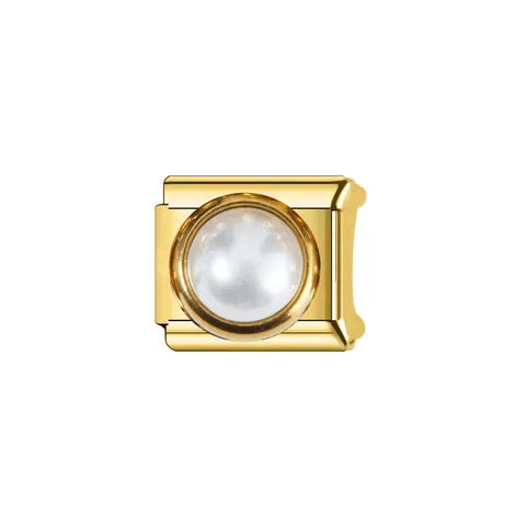 Roestvrij Staal Italiaanse Charm Armband Link Geboortesteen Hart Strass Kunstparel DIY Modulaire Links Voor Dames Heren Individuele Sieraden