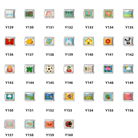 Maillons de Charme Italiens en Acier Inoxydable Pour Bracelet Modulaire Breloques en Émail à Motif de Dessin Animé DIY Bijoux
