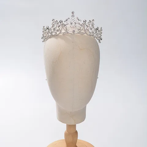 Barok Vintage Strass Bruiloft Kroon Tiara Voor Bruid Fotografie Koningin Holle Florale Hoofddeksel Haaraccessoires Voor Vrouwen