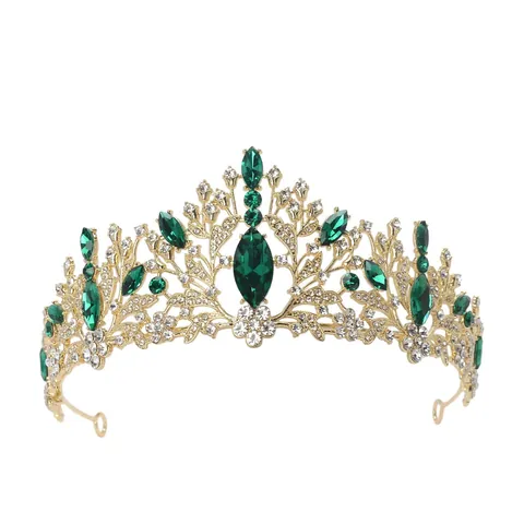 Baroque Vintage Alloy Rhinestone Bridal Crown Tiara For Women Wedding Party Prom Luxury Headpiece Hair Accessory Jewelry