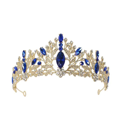 Baroque Vintage Alloy Rhinestone Bridal Crown Tiara For Women Wedding Party Prom Luxury Headpiece Hair Accessory Jewelry
