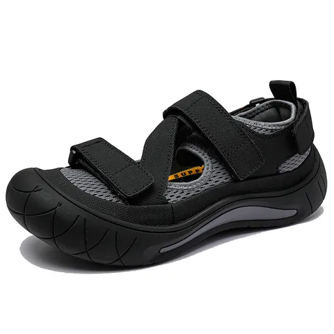 Sandales de Randonnée en Plein Air pour Hommes Protection des Orteils Maille Respirante Semelle en Caoutchouc Antidérapante Sandales de Plage Chaussures de Sport Décontractées d'Été