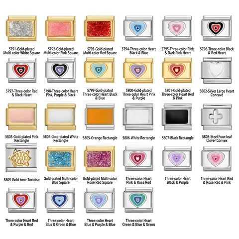 Ανοξείδωτο Ατσάλι DIY Modular Italian Charm Links Καρδιά Μάτι Ζώο Μοτίβο Για Composable Βραχιόλι Κοσμήματα Εξαρτήματα