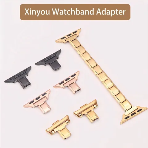 Stainless Steel Watch Band Connector Adapters For Smartwatches DIY Metal Bracelet Wristband Link Modules Accessories For Men Women