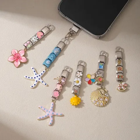 Roestvrijstalen Italiaanse Modulaire Charm Accessoires Voor DIY Armband Zeester Schelp Zon Emaille Hanger Serie Afgewerkte Sieraden Onderdelen