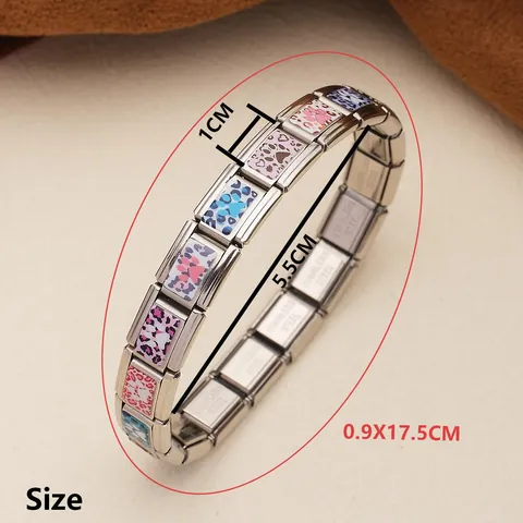 Σύνδεσμοι Italian Charm από Ανοξείδωτο Ατσάλι για DIY Βραχιόλια Κοσμήματα Λεοπάρ Αποτύπωμα Πατούσας για Γυναίκες