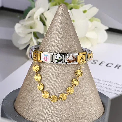 Italian Charm Bracelet Links Safety Chain Stainless Steel Butterfly Star Starburst Dangle DIY Modular Elastic Jewelry Links