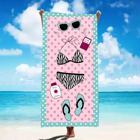 Microfiber Beach Towel Quick Dry Sand Free Double Sided Velvet Bath Towel Large Pool Towel For Swimming Travel Summer Vacation