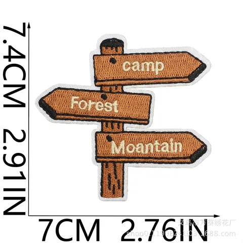 Outdoor Adventure Embroidery Patches Polyester Camping Hiking Iron On Appliques Stay Wild Decorative Patches For Clothing Backpack Travel Gear