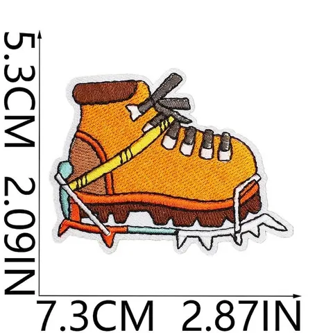 Outdoor Adventure Embroidery Patches Polyester Camping Hiking Iron On Appliques Stay Wild Decorative Patches For Clothing Backpack Travel Gear