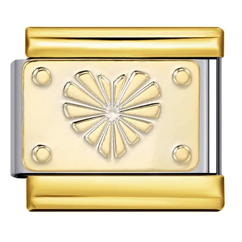 Eslabón de Abalorio Italiano de Acero Inoxidable para Pulsera DIY Bicolor Oro Plata Metal Mariposa Corazón Estrella Luna Abalorios Joyería