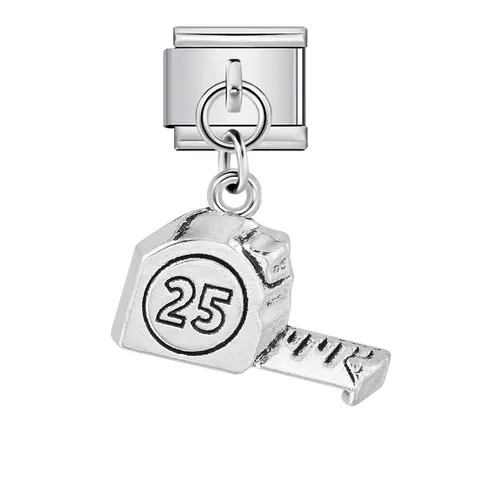 Eslabón de Pulsera de Abalorios Italiano de Acero Inoxidable Con Dije de Herramienta Martillo Taladro Llave Regla DIY Joyería