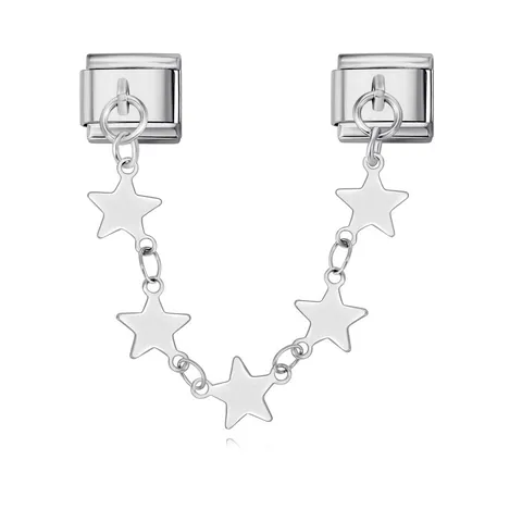 Pendentif Étoile en Acier Inoxydable pour Bracelet Modulaire Italien Chaîne de Sécurité Étoile Accessoire de Bijoux pour Bracelet DIY