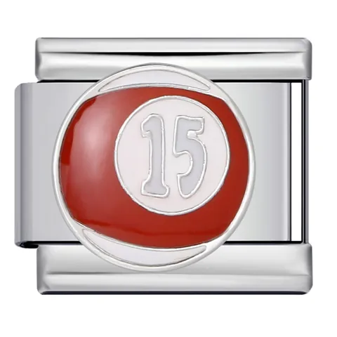 Maglia per Bracciale Modulare Italian Charm in Acciaio Inossidabile Palla da Biliardo Numeri 1-15 Smalto Accessorio Gioielli Fai da Te Uomo Donna Regalo