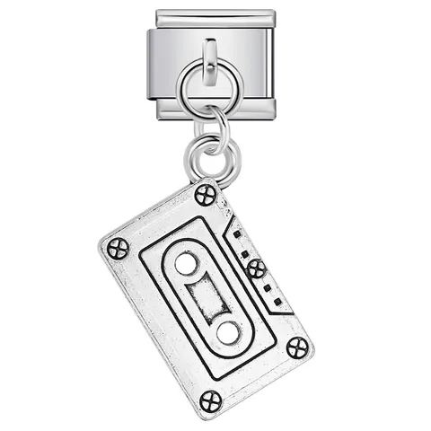 Colgante de Instrumento Musical de Acero Inoxidable para Pulsera Modular DIY Vintage Plateado Trompeta Guitarra Piano Saxofón Violín Accesorio Joyería