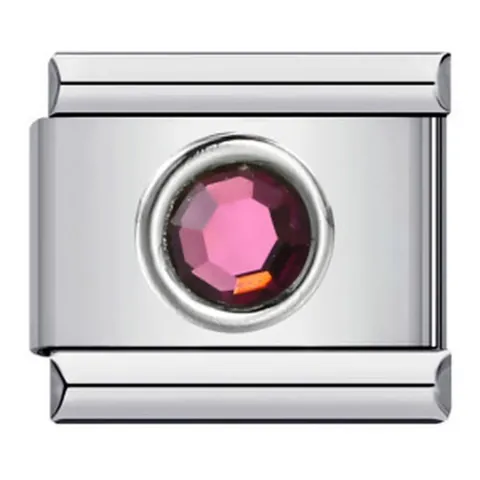 Maglie Charm Modulari Italiane in Acciaio Inossidabile Strass Rotondo Componenti Braccialetto Fai-da-te Connettore Cinturino per Creazione Gioielli Moda Donna