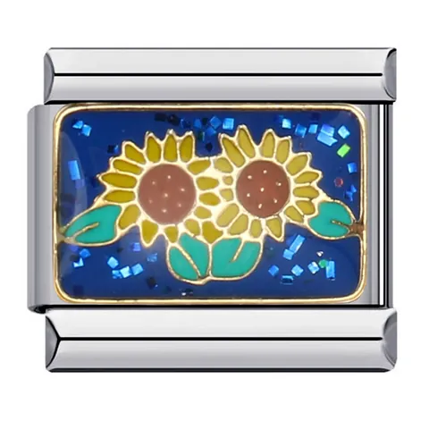 Acciaio Inossidabile Italiano Modulare Charm Bracciale Maglie Smalto Motivo Floreale DIY Gioielli Accessori Cuore Tulipano Girasole Coccinella Charms per Donna Uomo