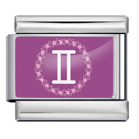 Bracciale a Maglie Italian Charm in Acciaio Inossidabile 12 Costellazioni Zodiaco DIY Modulare Elastico Gioielli
