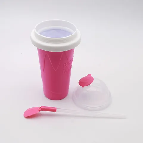 Silicone Slushy Maker Cup Quick Frozen Magic Squeeze Cooling Cup Slushie Maker Bottle With Straw For Home Summer Kitchen DIY Drinks