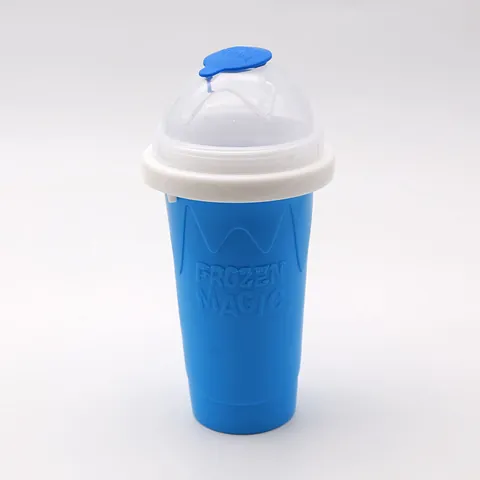 Silicone Slushy Maker Cup Quick Frozen Magic Squeeze Cooling Cup Slushie Maker Bottle With Straw For Home Summer Kitchen DIY Drinks