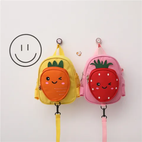 Korean Style Cartoon Toddler Backpack With Safety Traction Rope Waterproof Kindergarten School Bag For Boys Girls