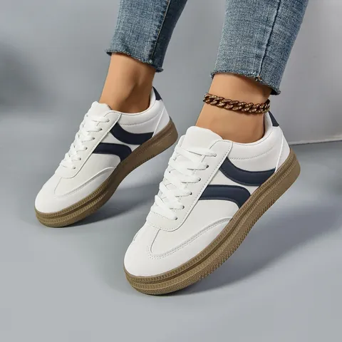 Baskets à Semelle Épaisse pour Femmes German Army Trainers Style GAT Chaussures Casual Plateforme Mesh Respirant Patchwork à Lacets