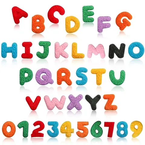 Mini Chenille Letter And Number Embroidery Patches For Clothing Towel Embroidered Alphabet Patches For DIY Apparel Bag Decoration